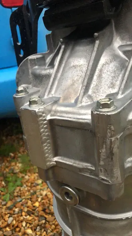 Machined alloy engine component close-up