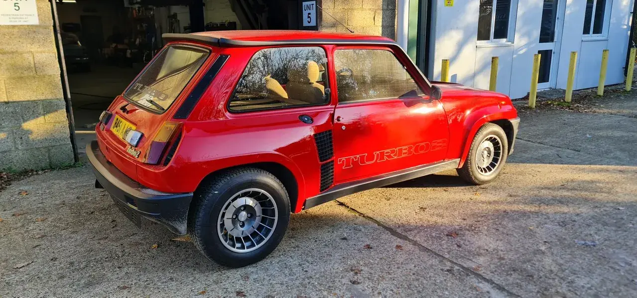 Classic Renault 5 Turbo in for specialist work